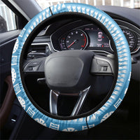 Fiji Day 1970 Steering Wheel Cover For Fiji Ever Fiji Tapa Pattern Blue LT14 - Polynesian Pride