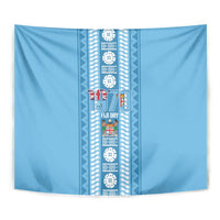 Fiji Day 1970 Tapestry For Fiji Ever Fiji Tapa Pattern Blue LT14 - Polynesian Pride
