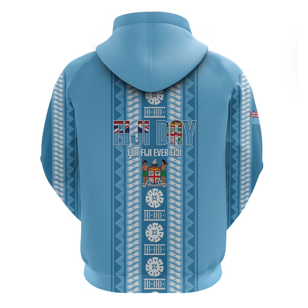 Fiji Day 1970 Zip Hoodie For Fiji Ever Fiji Tapa Pattern Blue LT14 - Polynesian Pride