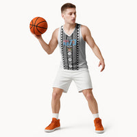 Fiji Day 1970 Basketball Jersey For Fiji Ever Fiji Tapa Pattern White LT14 - Polynesian Pride