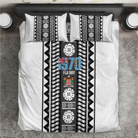 Fiji Day 1970 Bedding Set For Fiji Ever Fiji Tapa Pattern White LT14 White - Polynesian Pride