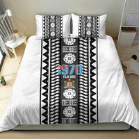 Fiji Day 1970 Bedding Set For Fiji Ever Fiji Tapa Pattern White LT14 - Polynesian Pride