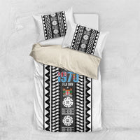 Fiji Day 1970 Bedding Set For Fiji Ever Fiji Tapa Pattern White LT14 US Twin 172cm x 218cm White - Polynesian Pride