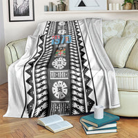 Fiji Day 1970 Blanket For Fiji Ever Fiji Tapa Pattern White LT14 White - Polynesian Pride