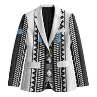 Fiji Day 1970 Blazer For Fiji Ever Fiji Tapa Pattern White LT14 Unisex White - Polynesian Pride