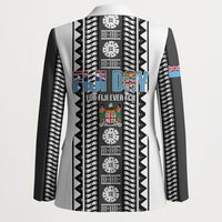 Fiji Day 1970 Blazer For Fiji Ever Fiji Tapa Pattern White LT14 - Polynesian Pride