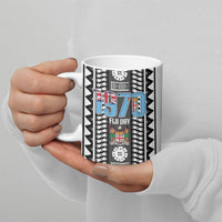 Fiji Day 1970 Ceramic Mug For Fiji Ever Fiji Tapa Pattern White LT14 - Polynesian Pride