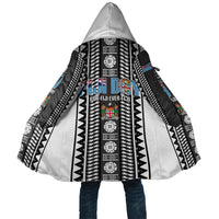 Fiji Day 1970 Cloak For Fiji Ever Fiji Tapa Pattern White LT14 Unisex White - Polynesian Pride