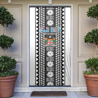 Fiji Day 1970 Door Cover For Fiji Ever Fiji Tapa Pattern White LT14 White - Polynesian Pride