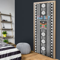 Fiji Day 1970 Door Cover For Fiji Ever Fiji Tapa Pattern White LT14 - Polynesian Pride