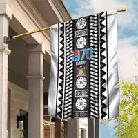 Fiji Day 1970 Garden Flag For Fiji Ever Fiji Tapa Pattern White LT14 House Flag White - Polynesian Pride