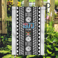 Fiji Day 1970 Garden Flag For Fiji Ever Fiji Tapa Pattern White LT14 Garden Flag White - Polynesian Pride