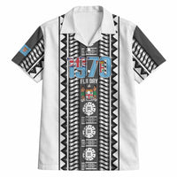 Fiji Day 1970 Hawaiian Shirt For Fiji Ever Fiji Tapa Pattern White LT14 White - Polynesian Pride