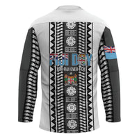 Fiji Day 1970 Hockey Jersey For Fiji Ever Fiji Tapa Pattern White LT14 - Polynesian Pride