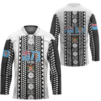 Fiji Day 1970 Hockey Jersey For Fiji Ever Fiji Tapa Pattern White LT14 - Polynesian Pride