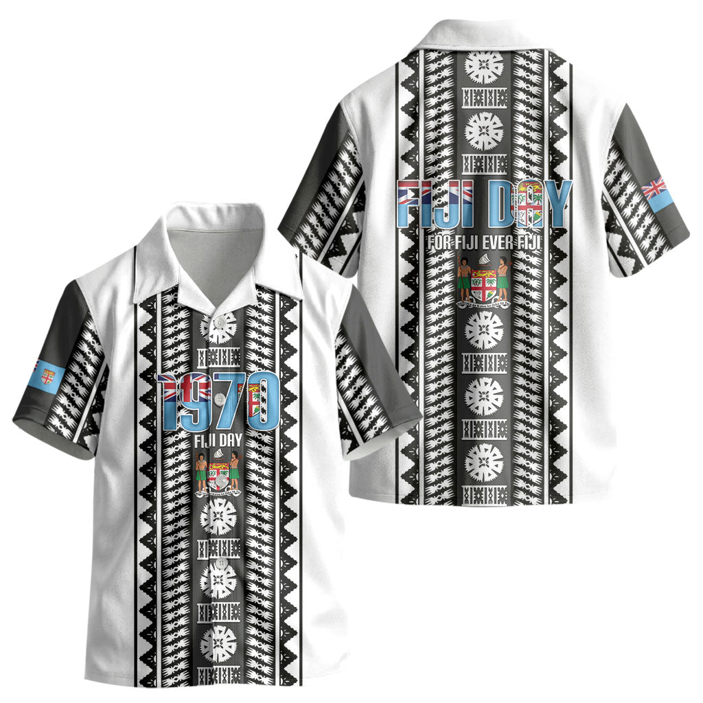 Fiji Day 1970 Kid Hawaiian Shirt For Fiji Ever Fiji Tapa Pattern White LT14 - Polynesian Pride