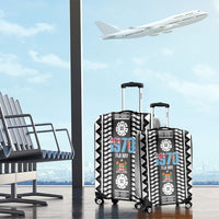 Fiji Day 1970 Luggage Cover For Fiji Ever Fiji Tapa Pattern White LT14 - Polynesian Pride