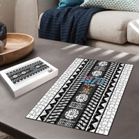 Fiji Day 1970 Puzzle For Fiji Ever Fiji Tapa Pattern White LT14 - Polynesian Pride