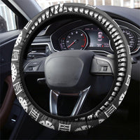 Fiji Day 1970 Steering Wheel Cover For Fiji Ever Fiji Tapa Pattern White LT14 - Polynesian Pride