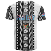 Fiji Day 1970 T Shirt For Fiji Ever Fiji Tapa Pattern White LT14 - Polynesian Pride