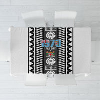 Fiji Day 1970 Tablecloth For Fiji Ever Fiji Tapa Pattern White LT14 White - Polynesian Pride