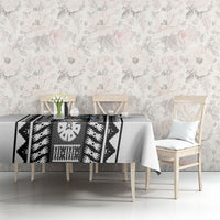 Fiji Day 1970 Tablecloth For Fiji Ever Fiji Tapa Pattern White LT14 - Polynesian Pride