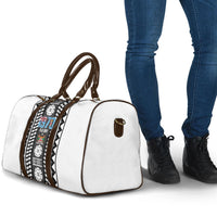 Fiji Day 1970 Travel Bag For Fiji Ever Fiji Tapa Pattern White LT14 - Polynesian Pride