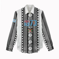 Fiji Day 1970 Women Casual Shirt For Fiji Ever Fiji Tapa Pattern White LT14 - Polynesian Pride
