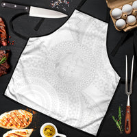 Tonga White Sunday Apron Fakame Tongan Ngatu Turtle LT14 White - Polynesian Pride