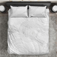 Tonga White Sunday Bedding Set Fakame Tongan Ngatu Turtle LT14 White - Polynesian Pride