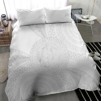 Tonga White Sunday Bedding Set Fakame Tongan Ngatu Turtle LT14 - Polynesian Pride