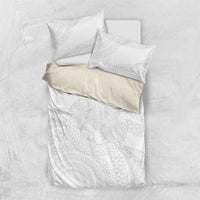 Tonga White Sunday Bedding Set Fakame Tongan Ngatu Turtle LT14 US Twin 172cm x 218cm White - Polynesian Pride