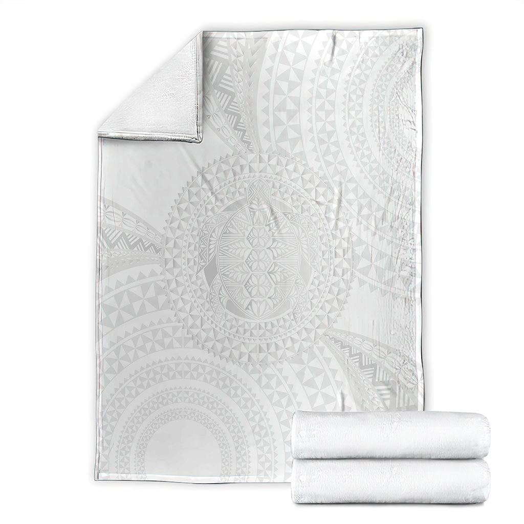 Tonga White Sunday Blanket Fakame Tongan Ngatu Turtle LT14 - Polynesian Pride