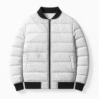 Tonga White Sunday Bomber Puffer Jacket Fakame Tongan Ngatu Turtle LT14 Unisex White - Polynesian Pride