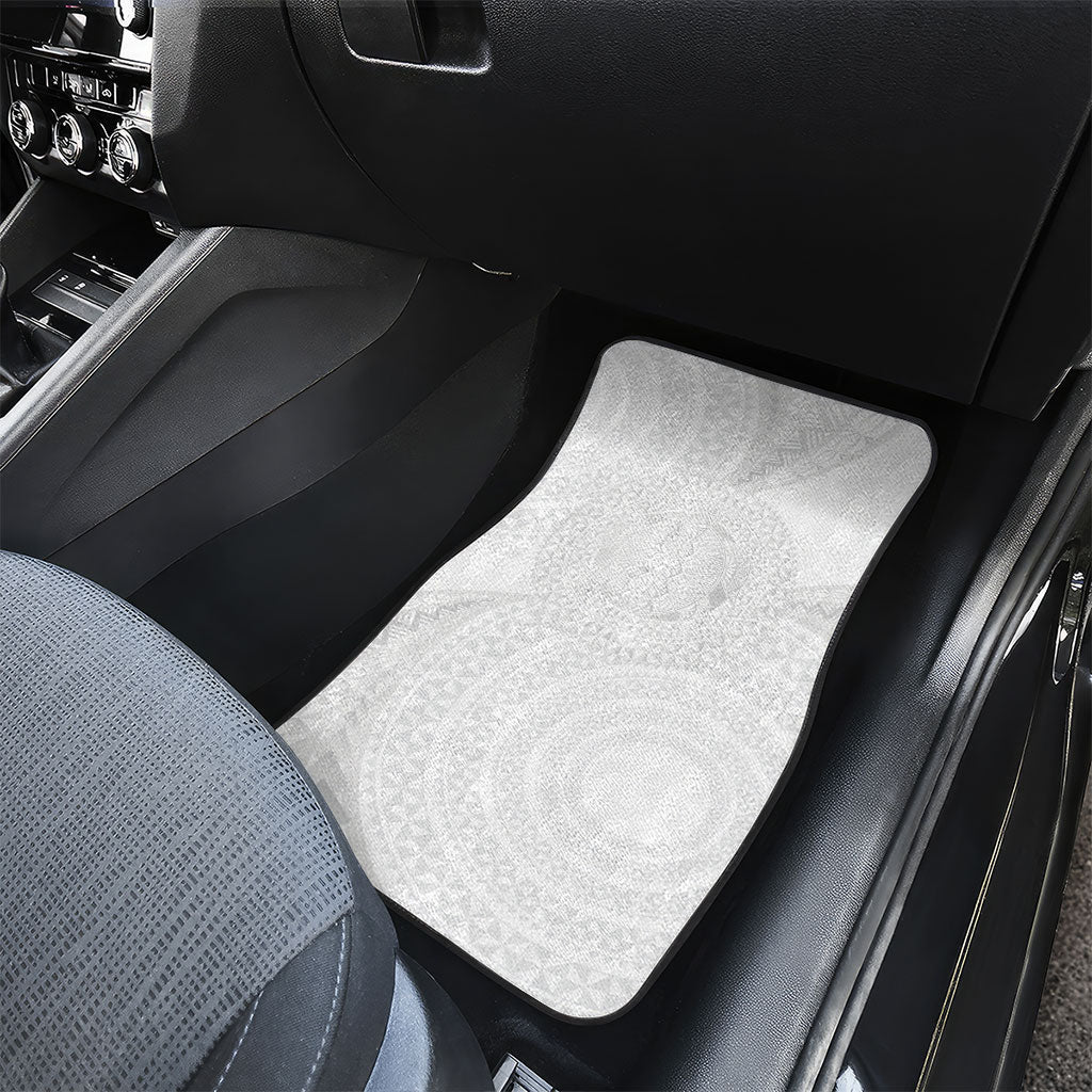 Tonga White Sunday Car Mats Fakame Tongan Ngatu Turtle LT14 - Polynesian Pride