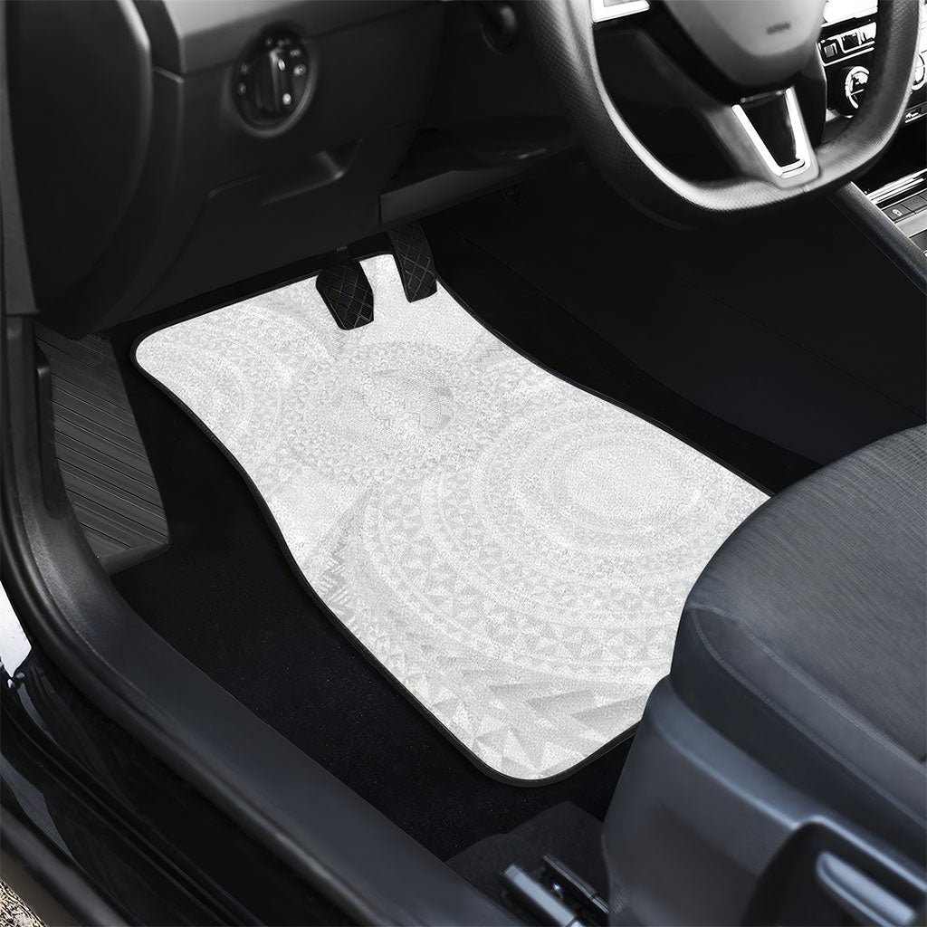 Tonga White Sunday Car Mats Fakame Tongan Ngatu Turtle LT14 - Polynesian Pride