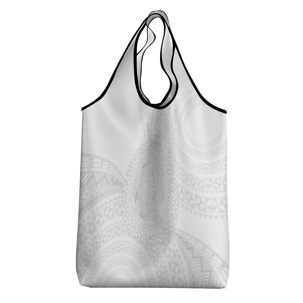 Tonga White Sunday Grocery Bag Fakame Tongan Ngatu Turtle LT14 - Polynesian Pride