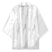 Tonga White Sunday Kimono Fakame Tongan Ngatu Turtle LT14 Unisex White - Polynesian Pride