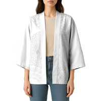 Tonga White Sunday Kimono Fakame Tongan Ngatu Turtle LT14 - Polynesian Pride