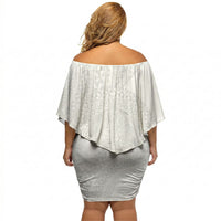 Tonga White Sunday Off Shoulder Short Dress Fakame Tongan Ngatu Turtle LT14 - Polynesian Pride