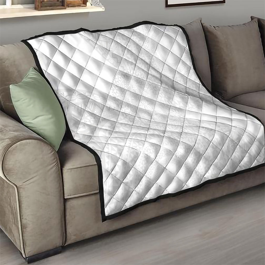 Tonga White Sunday Quilt Fakame Tongan Ngatu Turtle LT14 - Polynesian Pride