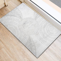 Tonga White Sunday Rubber Doormat Fakame Tongan Ngatu Turtle LT14 - Polynesian Pride