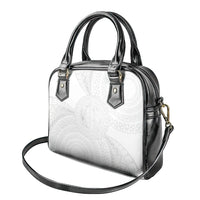 Tonga White Sunday Shoulder Handbag Fakame Tongan Ngatu Turtle LT14 - Polynesian Pride