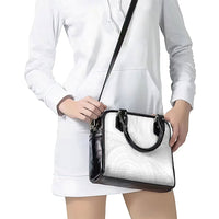 Tonga White Sunday Shoulder Handbag Fakame Tongan Ngatu Turtle LT14 - Polynesian Pride