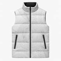 Tonga White Sunday Sleeveless Puffer Jacket Fakame Tongan Ngatu Turtle LT14 Unisex White - Polynesian Pride