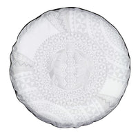 Tonga White Sunday Spare Tire Cover Fakame Tongan Ngatu Turtle LT14 - Polynesian Pride