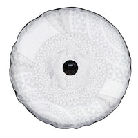 Tonga White Sunday Spare Tire Cover Fakame Tongan Ngatu Turtle LT14 - Polynesian Pride