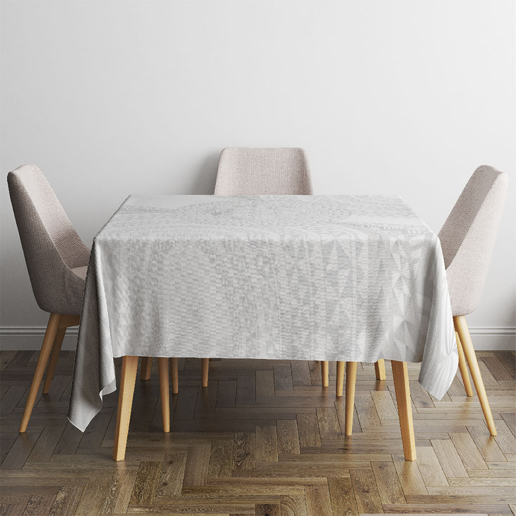 Tonga White Sunday Tablecloth Fakame Tongan Ngatu Turtle LT14 - Polynesian Pride