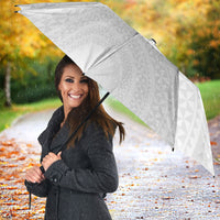 Tonga White Sunday Umbrella Fakame Tongan Ngatu Turtle LT14 - Polynesian Pride