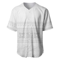 Samoa White Sunday Baseball Jersey Lotu Tamaiti Samoan Siapo Teuila Flowers LT14 White - Polynesian Pride